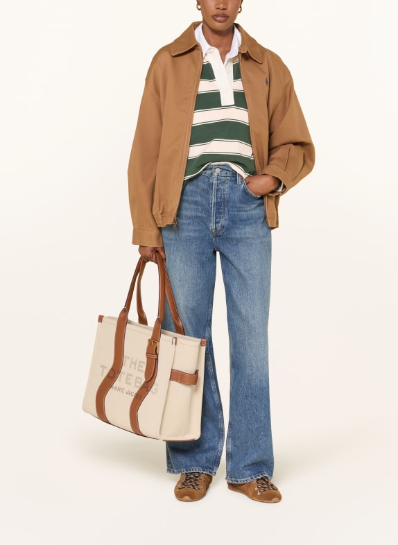 MARC JACOBS Shopper THE WAVY CANVAS LARGE TOTE BAG BEIGE / GULD / BRUN