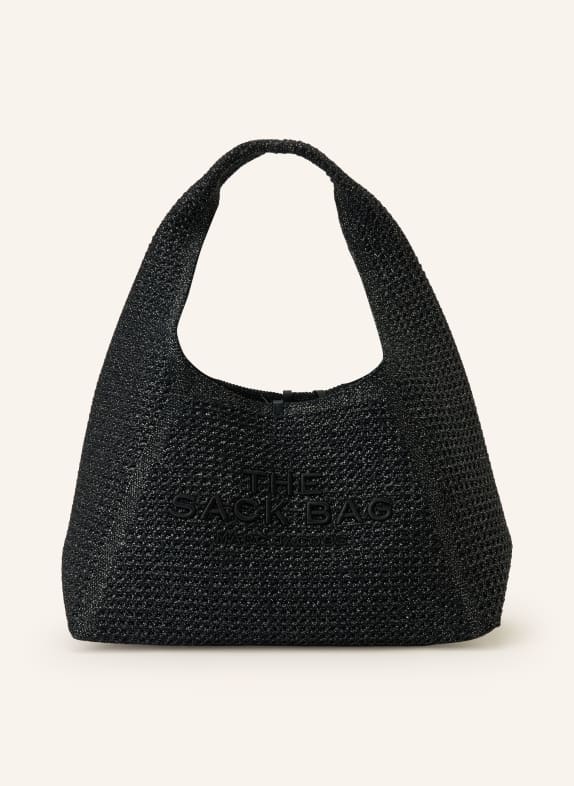 MARC JACOBS Beuteltasche THE CROCHET SACK BAG SCHWARZ / SILBER