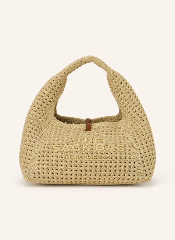 MARC JACOBS Handtasche THE CROCHET MINI SACK BAG mit Pouch BEIGE / GOLD / BRAUN
