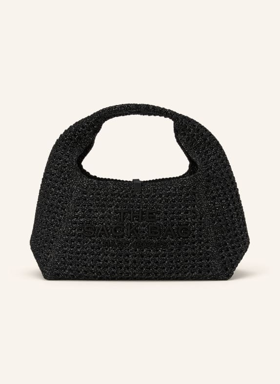 MARC JACOBS THE CROCHET MINI SACK BAG handbag with Pouch BLACK / SILVER