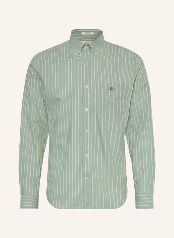 GANT Hemd Slim Fit HELLGRÜN / WEISS