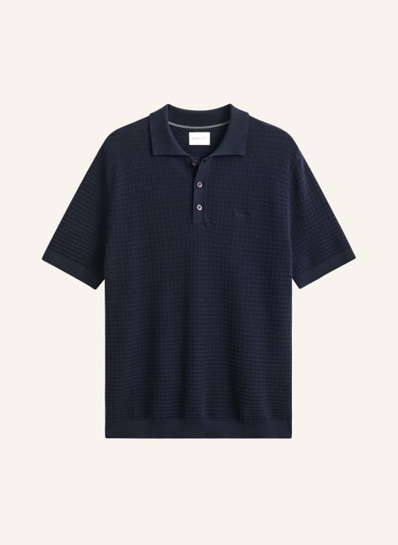 GANT Polo en maille BLEU FONCÉ