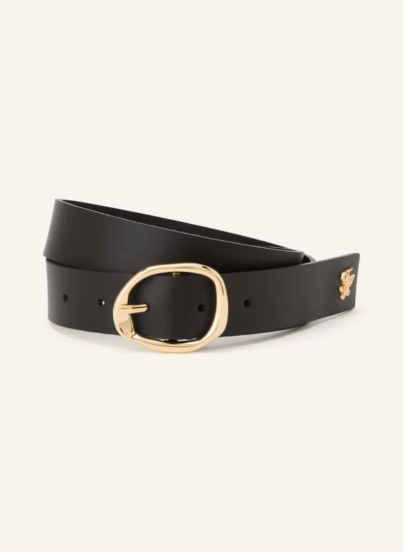 TOMMY HILFIGER Ledergürtel SCULPT 3.0 SCHWARZ / GOLD