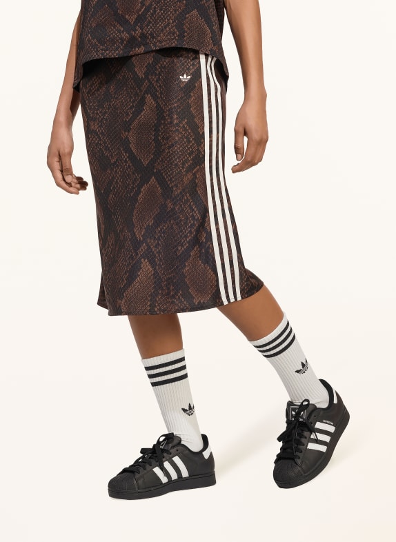 adidas Originals Satijnen rok SNAKE PRINT MARRON FONCÉ / BRUIN / WIT
