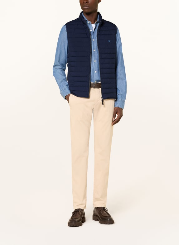 HACKETT LONDON Gewatteerd vest GILET DONKERBLAUW