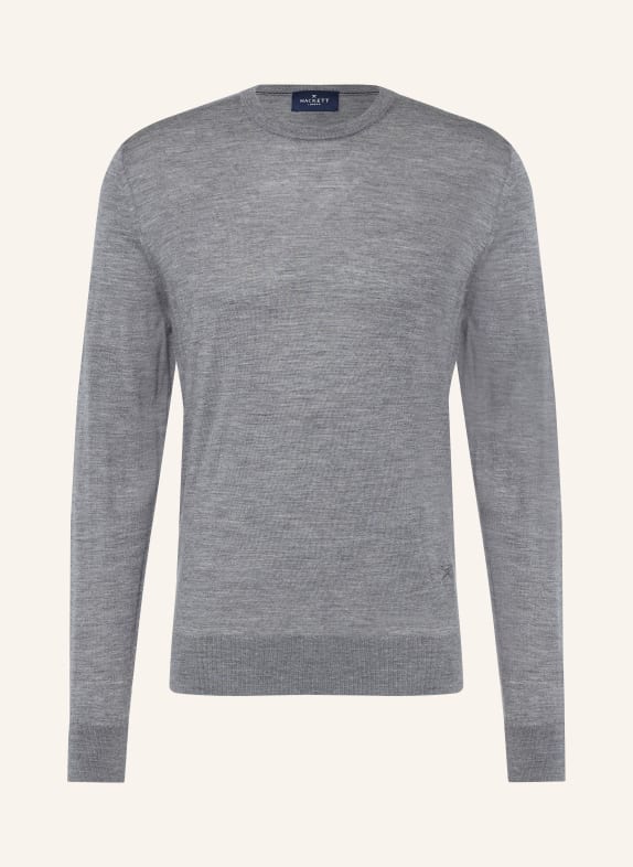 HACKETT LONDON Sweter z wełny merynosowej SZARY