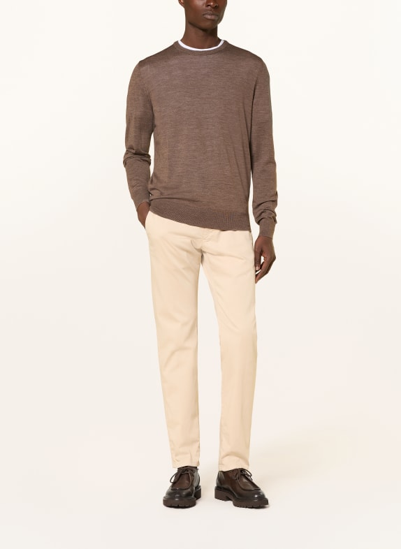 HACKETT LONDON Trui van merinowol BRUIN