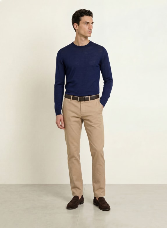HACKETT LONDON Trui van merinowol DONKERBLAUW