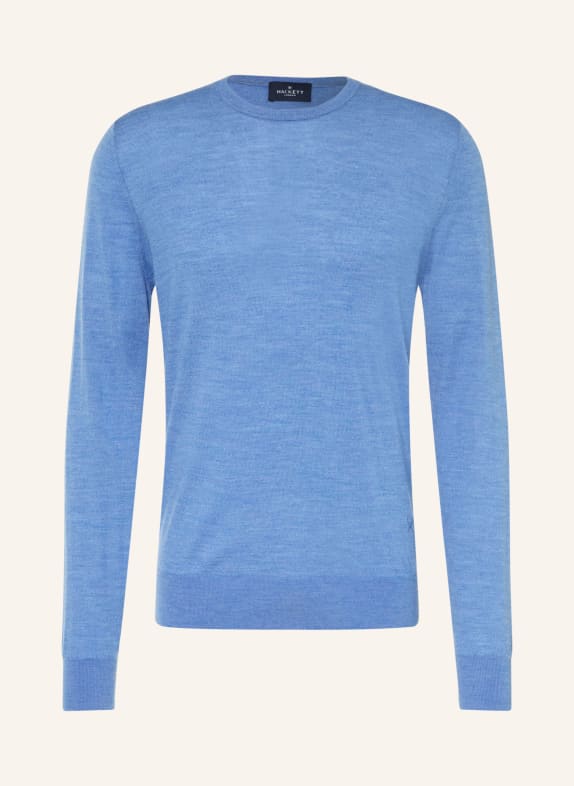 HACKETT LONDON Sweter z wełny merynosowej JASNONIEBIESKI