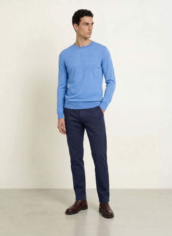 HACKETT LONDON Trui van merinowol LICHTBLAUW