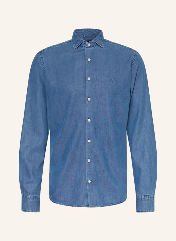 HACKETT LONDON Tailored-Fit Shirt with a Denim Look BLUE
