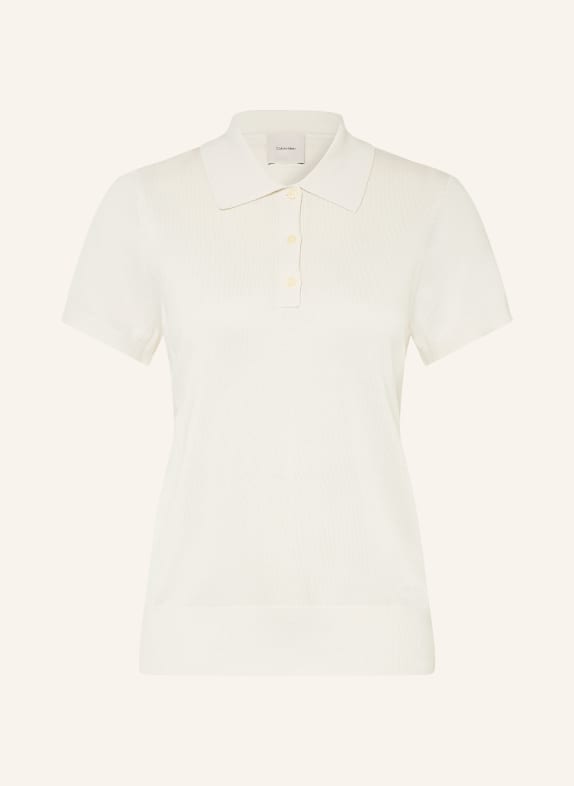 Calvin Klein Pletená polokošile KRÉMOVÁ