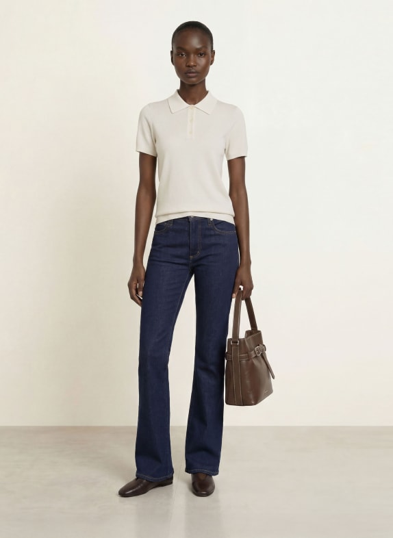 Calvin Klein Gebreid poloshirt CRÈME
