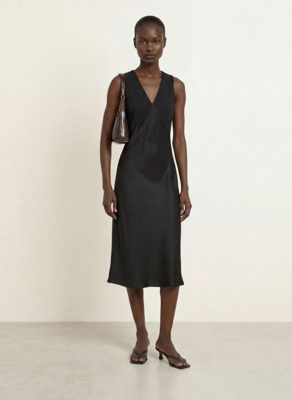 Calvin Klein Kleid im Materialmix SCHWARZ