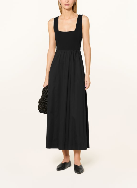 comma Kleid im Materialmix SCHWARZ