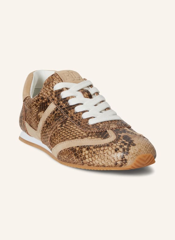 LAUREN RALPH LAUREN Sneakersy DANI VELBLOUDÍ / TMAVĚ HNĚDÁ / BÉŽOVÁ