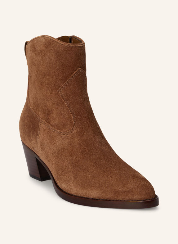 LAUREN RALPH LAUREN Kovbojské boty HARPHER HNĚDÁ