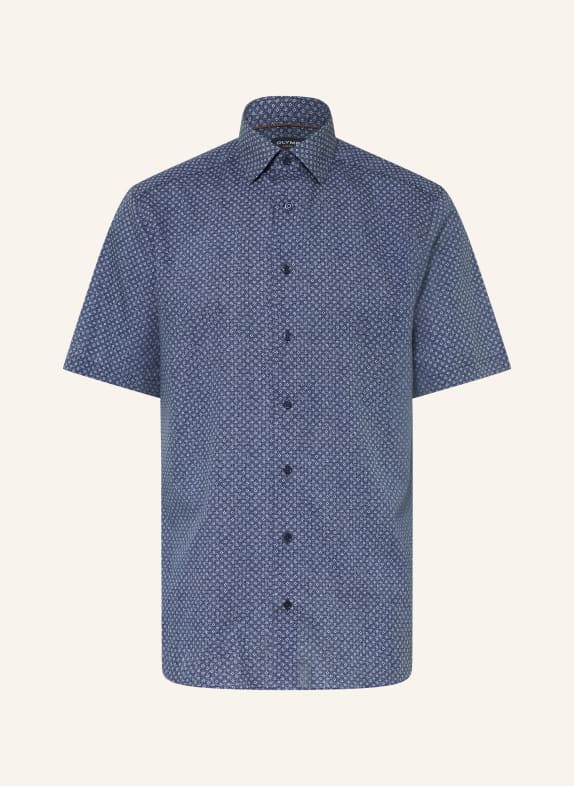 OLYMP Kurzarm-Hemd Luxor modern fit DUNKELBLAU / WEISS