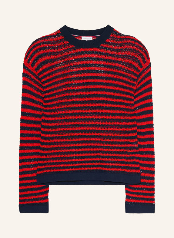 TOMMY HILFIGER Pullover ROT / DUNKELBLAU