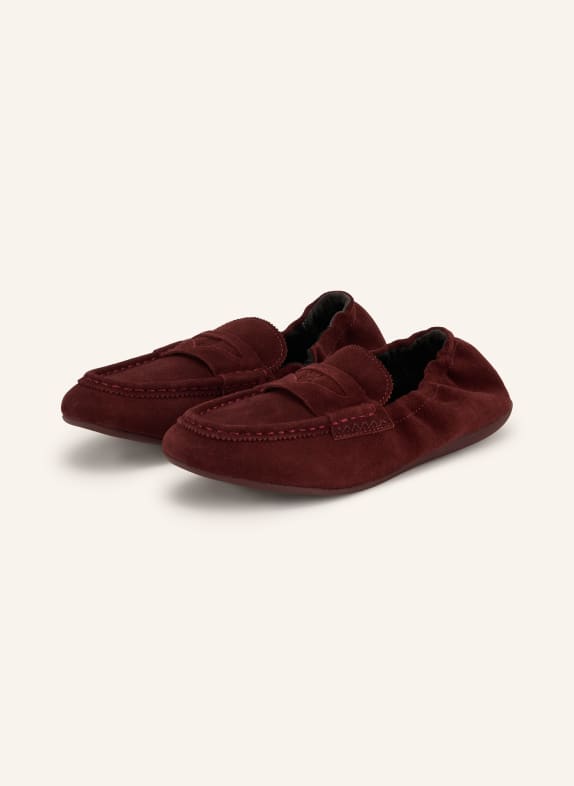 HUGO MYSTIE Moccasins DARK RED