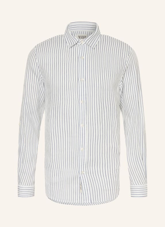SCOTCH & SODA Linen Shirt, Regular Fit WHITE / DARK BLUE