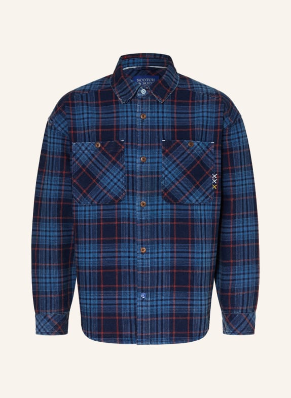 SCOTCH & SODA Jeans-Overshirt Loose Fit DUNKELBLAU / ROT / BLAU