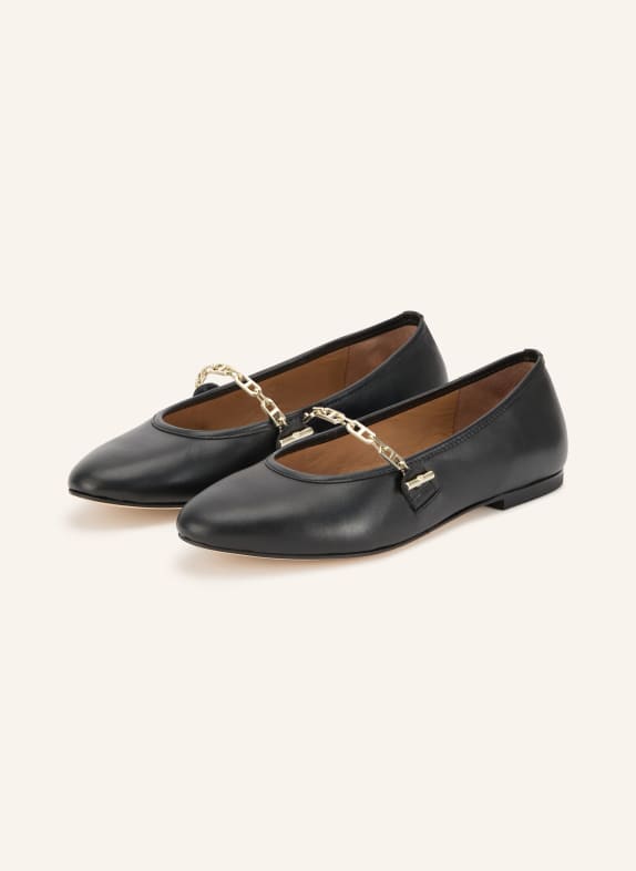 BOSS Mary-Jane ballerina's SILVYE ZWART / GOUD