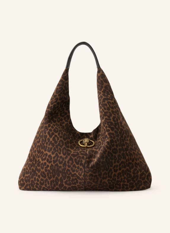 KURT GEIGER Bucket bag with rhinestones DARK BROWN / GOLD / BLACK