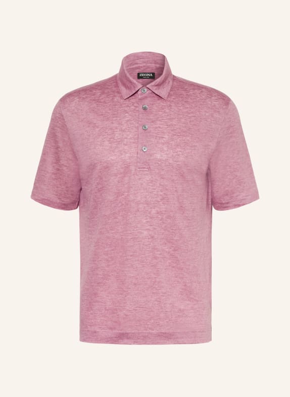 ZEGNA Polo en jersey de lin LILAS CLAIR