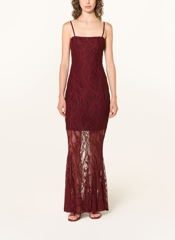 GUESS Spitzenkleid EVELYN DUNKELROT