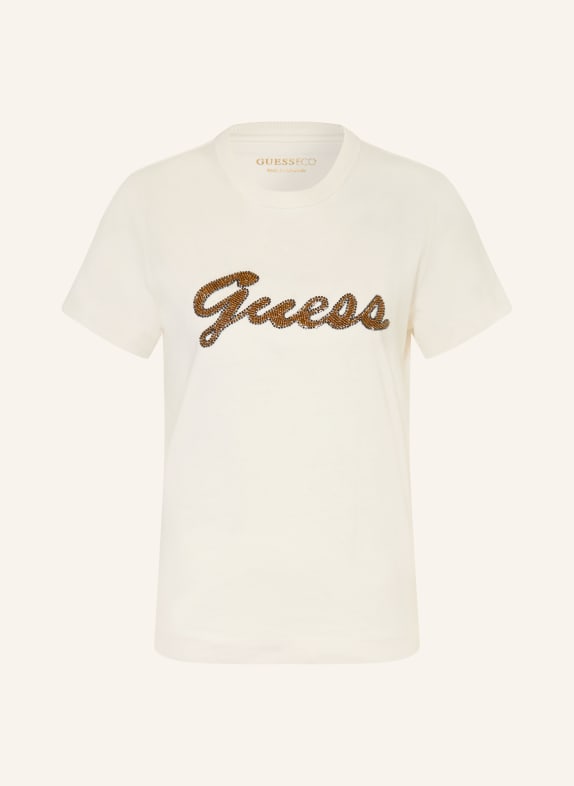 GUESS T-shirt met sierstenen WIT