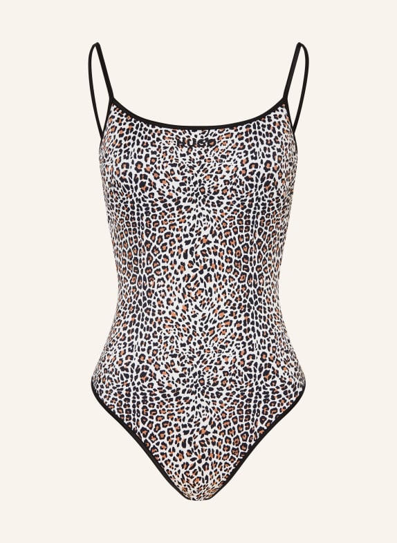 HUGO MONOGRAM Swimsuit CREAM / BROWN / BLACK