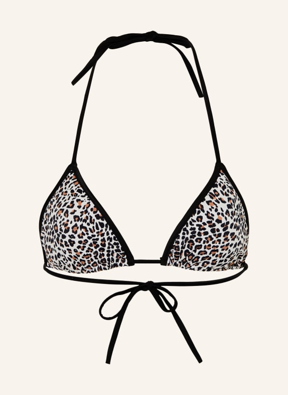 HUGO Triangel-Bikini-Top MONOGRAM SCHWARZ / BRAUN / WEISS