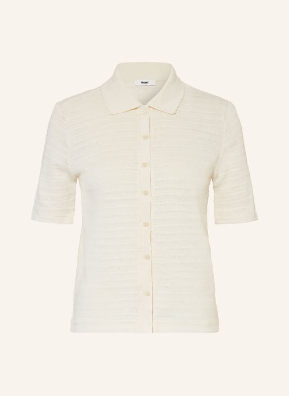 mavi Strick-Poloshirt CREME