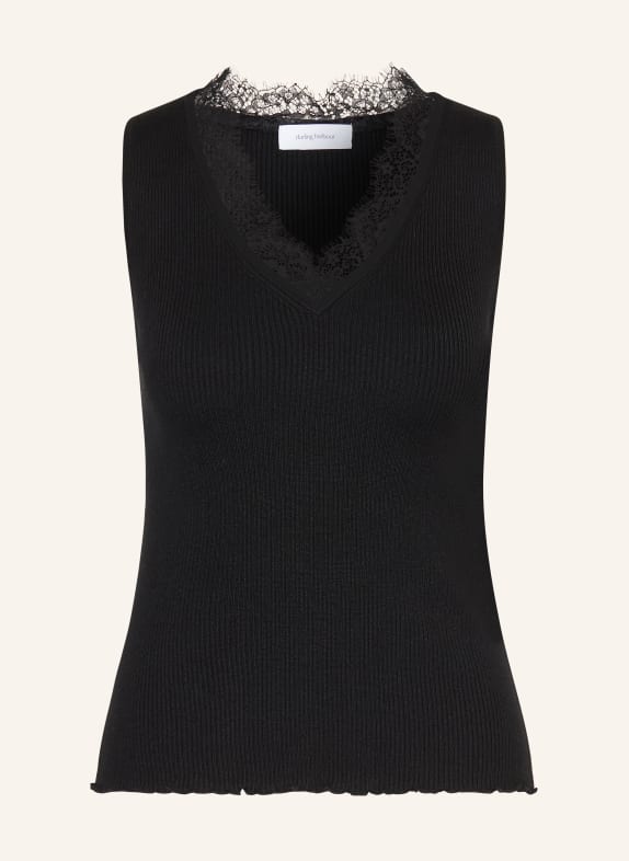 darling harbour Top en maille avec dentelle BLACK