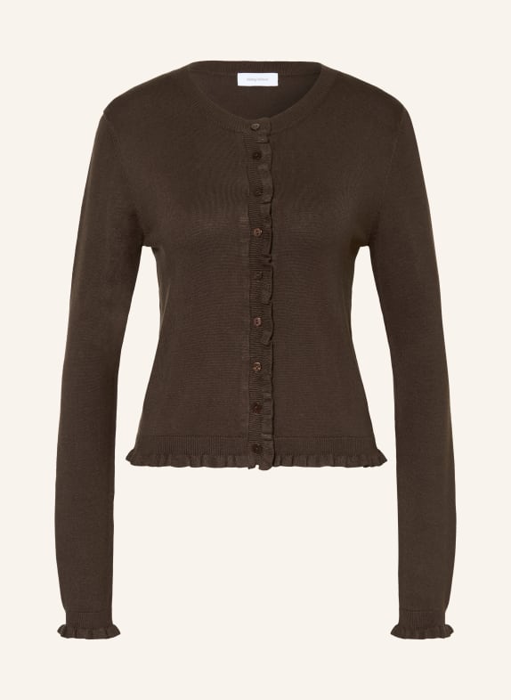 darling harbour Cardigan with ruffles DARK BROWN
