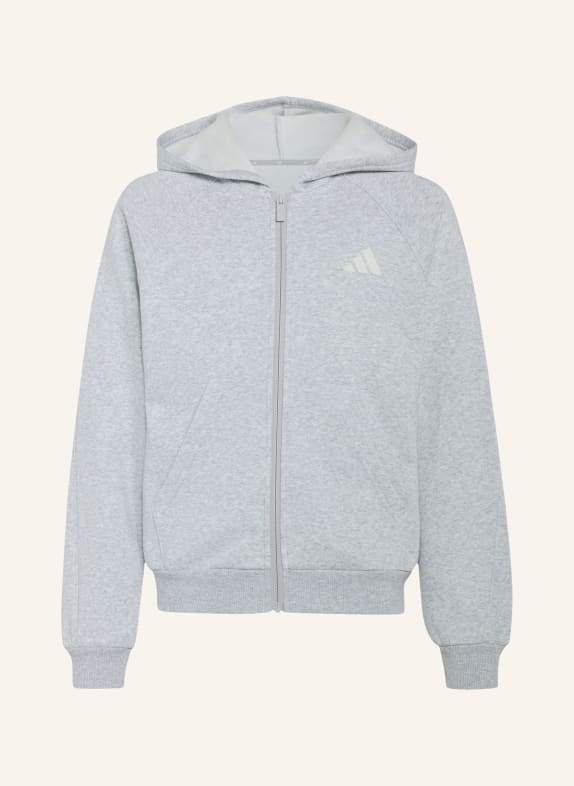 adidas Sweat zippé SEASONALS COLLEGIATE TYPOGRAPHY FULL ZIP GRIS CLAIR / CHAMEAU / BLANC