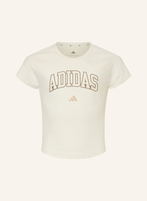 adidas T-shirt SPORT SEASONALS COLLEGIATE TYPOGRAPHY CRÈME / MARRON FONCÉ / BEIGE