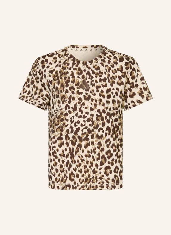 adidas T-Shirt SEASONAL ANIMAL PRINT SPORT BEIGE / DUNKELBRAUN / BRAUN