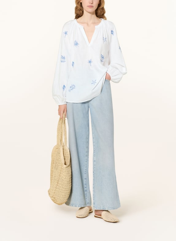 oui Blouse WIT / BLAUW