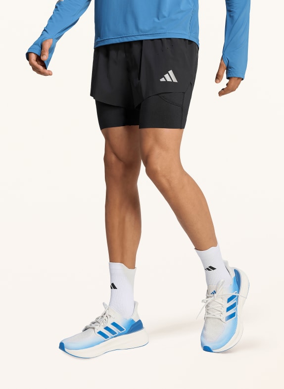 adidas 2-in-1 hardloopshort ADI365 ZWART