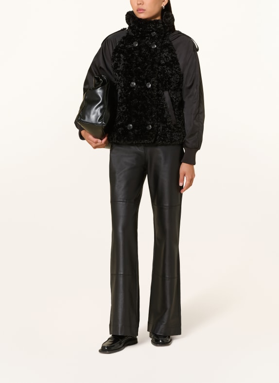 BLONDE No.8 Jacke LONDON mit Kunstfell SCHWARZ