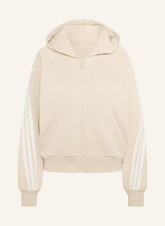 adidas Sweatjacke HELLBRAUN / WEISS