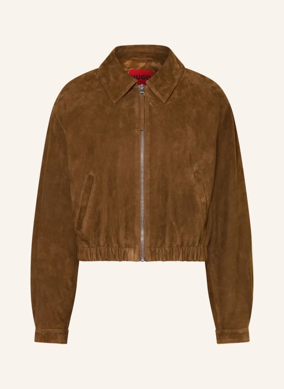 HUGO Lederjacke LIPH DUNKELBRAUN