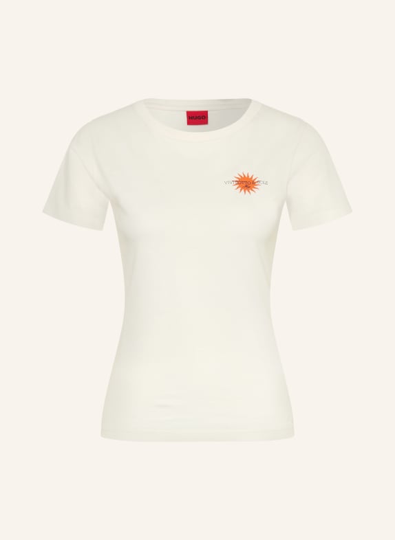 HUGO DELORIS T-shirt ECRU / DARK ORANGE