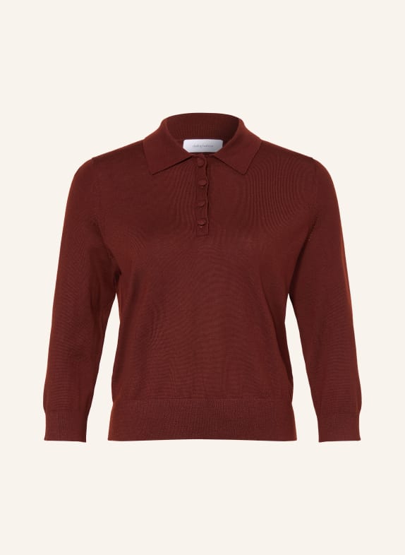 darling harbour Strick-Poloshirt mit 3/4-Arm CINNAMON