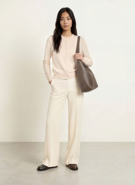 darling harbour Strickjacke aus Merinowolle OFFWHITE