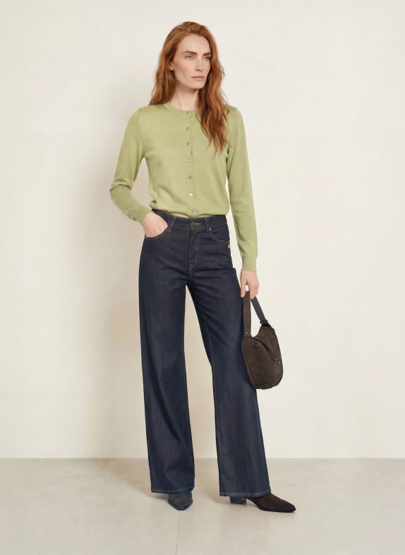 darling harbour Strickjacke aus Merinowolle Tea Green