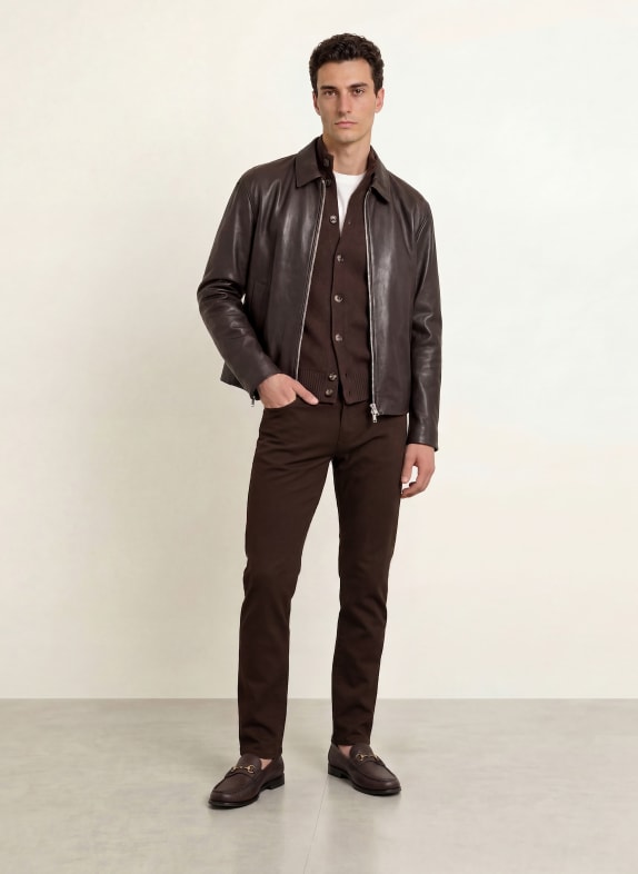 BOSS Blugi DELAWARE Slim Fit MARO ÎNCHIS