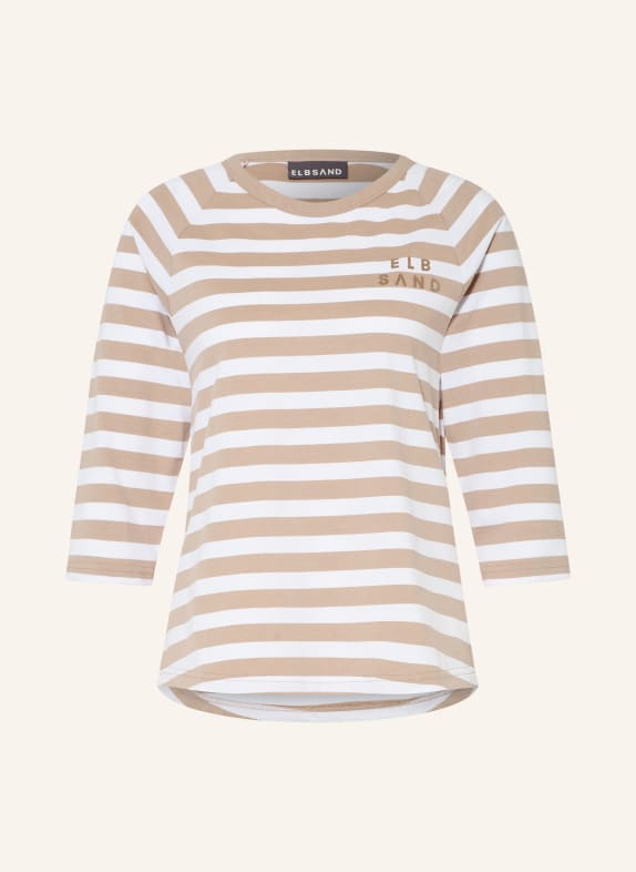 ELBSAND Shirt CELIN mit 3/4-Arm WEISS / BEIGE